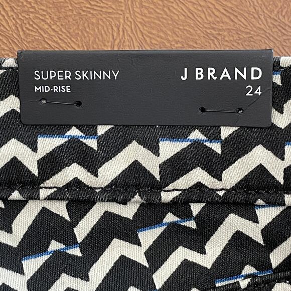 J Brand Berlin Print Super Skinny Leg Jean Mid Rise Women's Size 24 NWT - Picture 12 of 15
